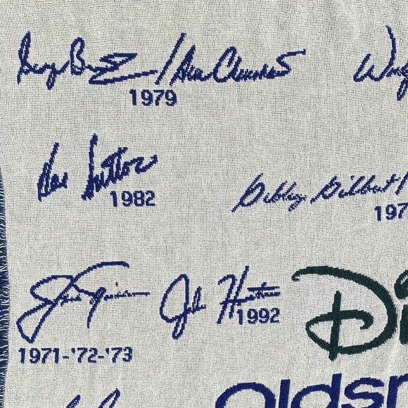 Vtg Disney Oldsmobile Golf Tapestry Throw Blanket - Picture 3 of 9